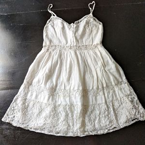 Abercrombie & Fitch White Cotton Lace Sundress